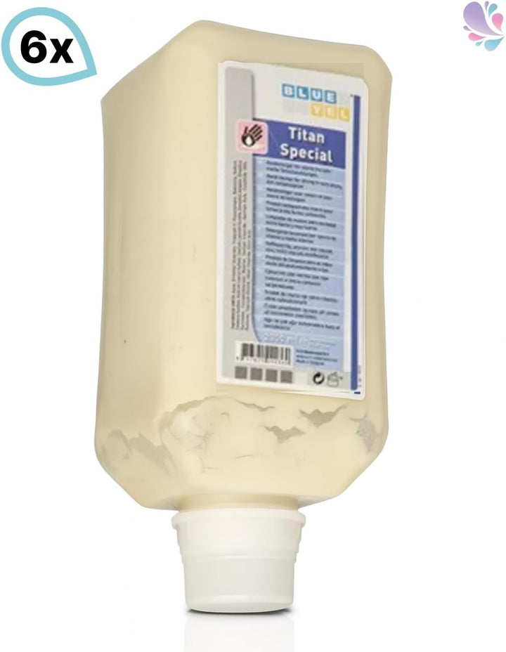Blanc HYGIENIC Grobreiniger Titan Spezial, 6X 2 Liter Vakuumflaschen – Handreinigungspaste, silikonf