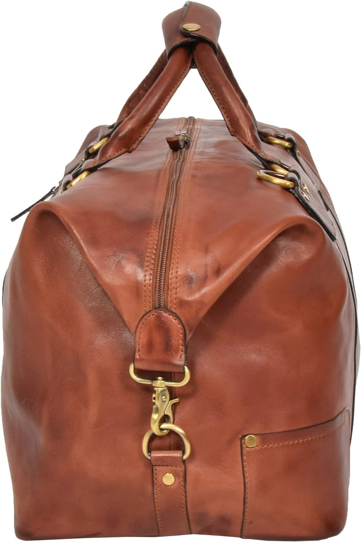 Echtes Leder Reisetasche Vintage Hellbraun Luxus Reise Duffle Tasche Fitnessstudio Wochenende Kabine
