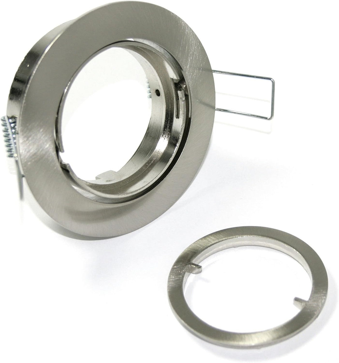 5er Set Einbaustrahler/Spot Bajo in Edelstahl-gebürstet, Halogen oder LED geeignet, inkl. GU10 Fassu