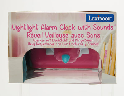 Lexibook -RL800UNI Nachtlicht für Kinder, leuchtend, Einhorn-Soundeffekte, Uhr, Alarm für Mädchen, S
