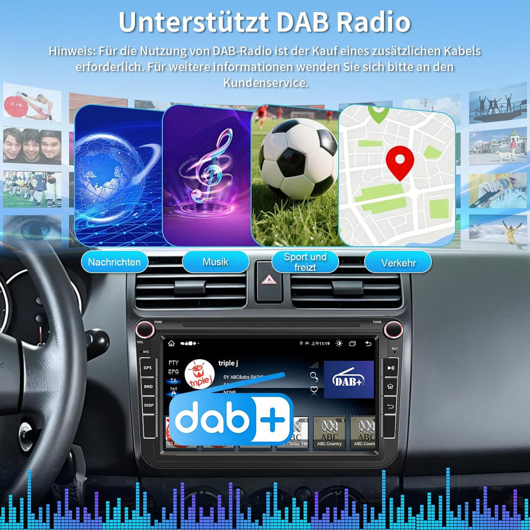 8 Zoll Android 15 8+128G Autoradio mit Qualcomm Chip Bildschirm für Golf 5 Golf 6 VW T5 VW Polo 6R G