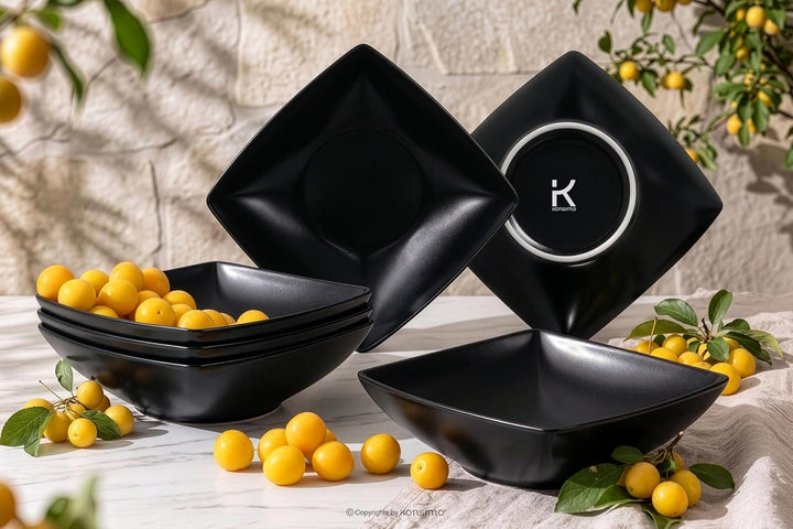 Konsimo. Elegant Suppenteller Set 6er - Schale aus Keramik - Pastateller und Tiefteller für 6 Person