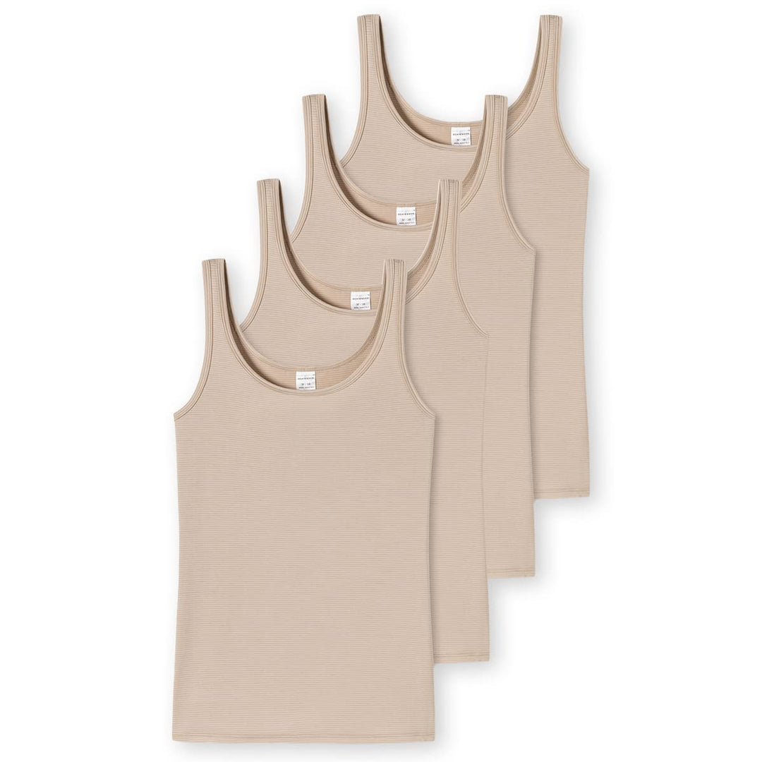 Schiesser Damen 2 Pack Trägertop Unterhemd - Modal Essentials 44 4 X Sand, 44 4 X Sand