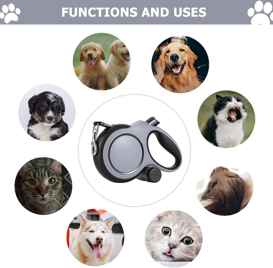 OUZHOU Einziehbare Hundeleine Flexi Leine 8m, 360° Verwicklungsfrei Hundeleine Grosse Hunde bis 50 k