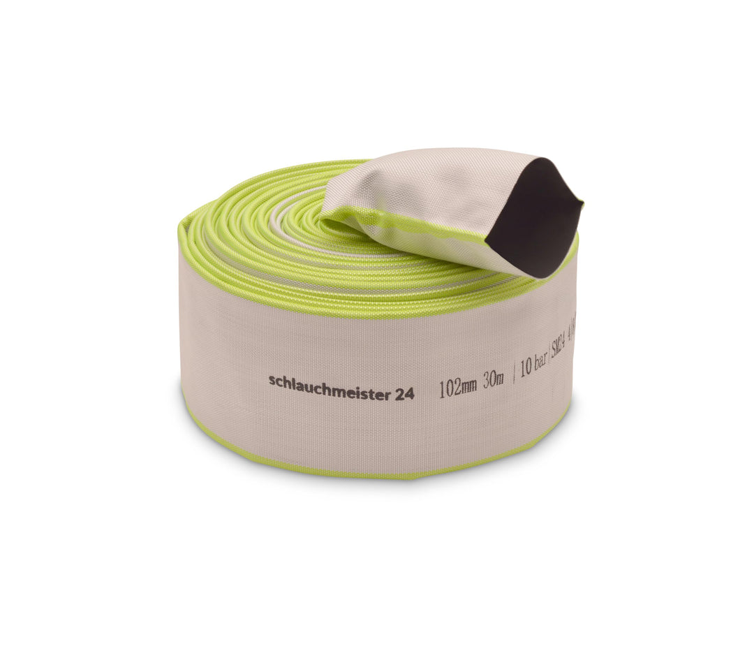 Ø 4 Zoll - 102 mm, 30 m Flachschlauch | Bauschlauch | Industrieschlauch | Synthetischer Gummi, Weiss