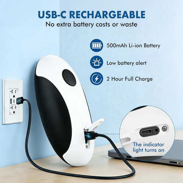 Elektrischer Dosenöffner Wiederaufladbar – USB-C, Automatischer One-Touch Seitenschneider für Senior