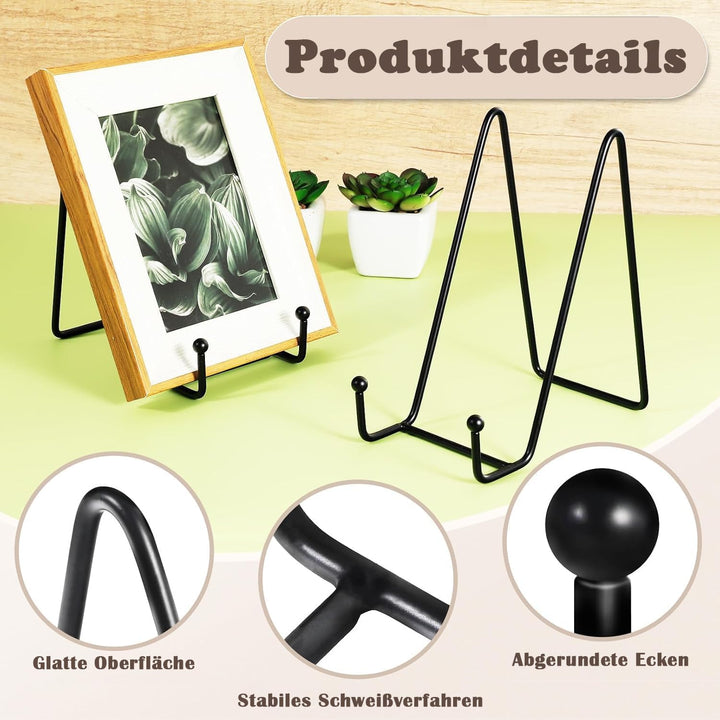 6 Stück Metall Display Ständer,6 Zoll Metall Tellerständer,Staffelei Aufsteller Teller Ständer,Schwa