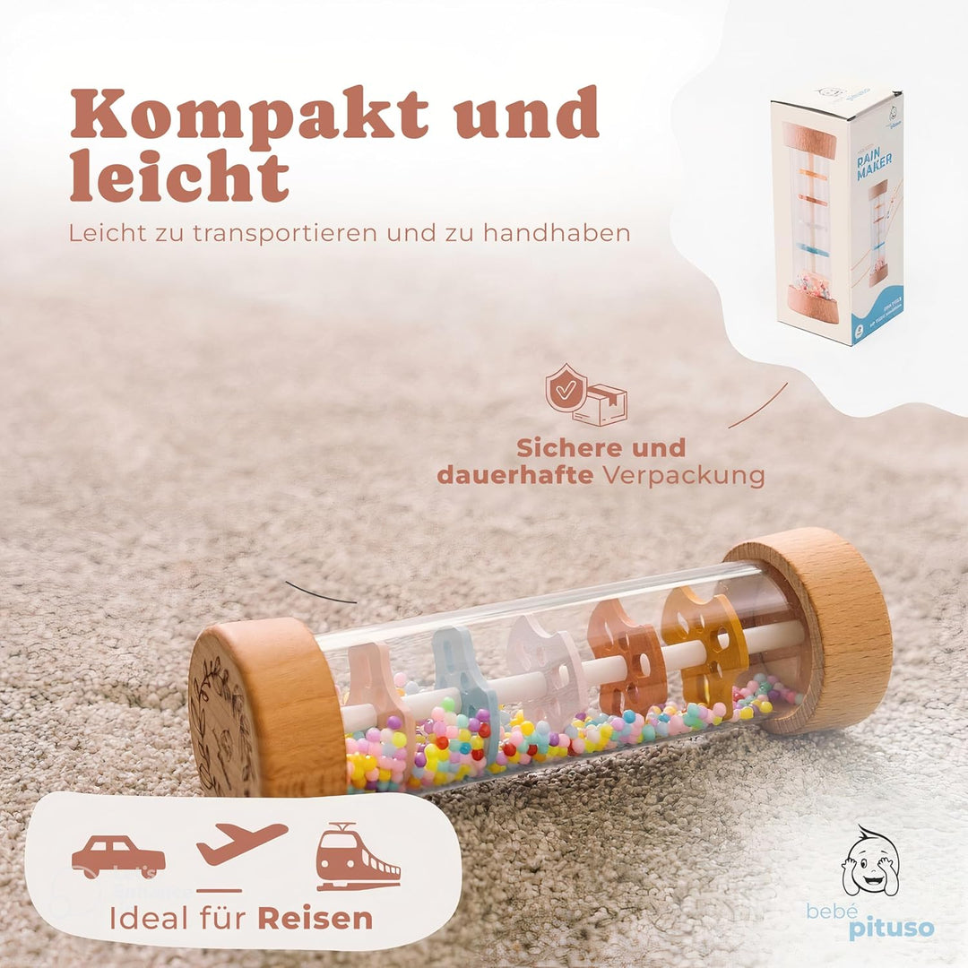 Regenmacher baby | Montessori Spielzeug ab 6 Monate | Sensorik- und Motorikspielzeug | Greifspielzeu