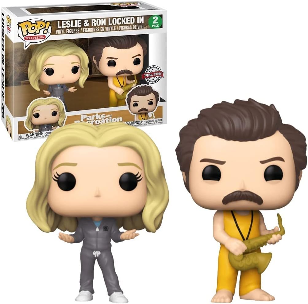 Funko Pop! 56740 Parks & Recreation: Leslie & Ron Locked In, 2 Stück