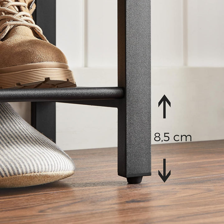 VASAGLE Schuhregal, Schuhablage, 100 x 30 x 72 cm, Schuh-Organizer mit 4 engmaschigen Gitterablagen,