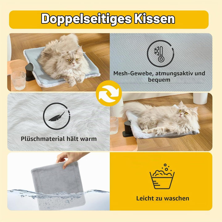 CATISM Hängebett für Katzen 360 ° drehendes Schreibtisch Katzenbett Katzenliege Katzenhängematte kat