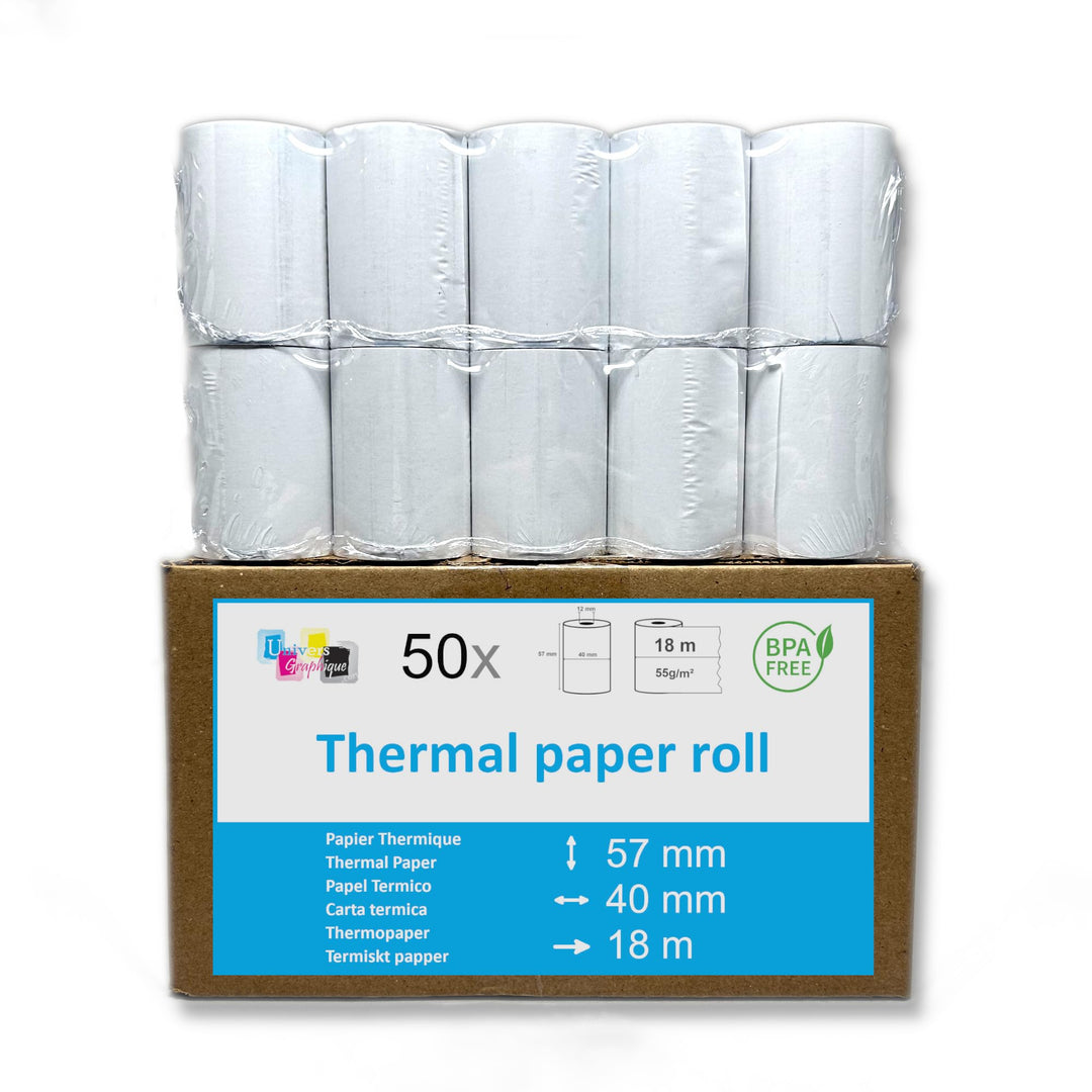 50 EC-Cash Thermorollen 57 x 40 x 12 für EC-Geräte mit Thermodrucker, geeignet für TPE Ingenico iWL2