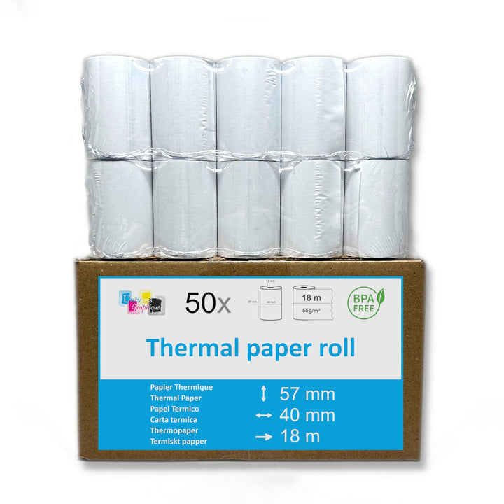50 EC-Cash Thermorollen 57 x 40 x 12 für EC-Geräte mit Thermodrucker, geeignet für TPE Ingenico iWL2