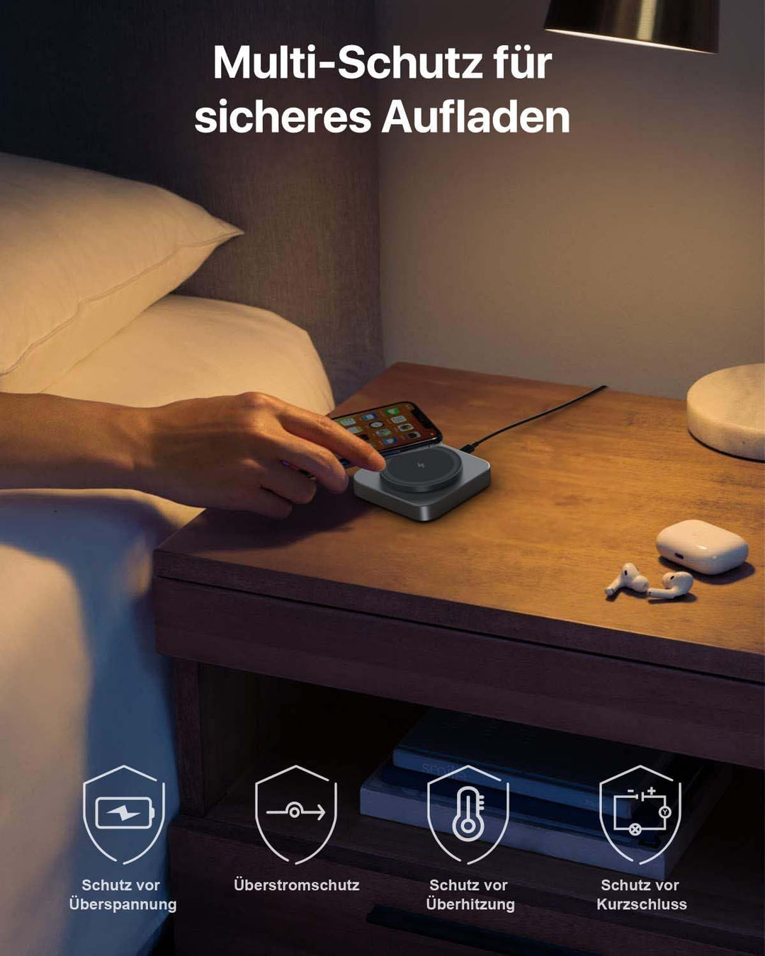 Mag-Safe Ladestation,Tragbares Ladegerät für Apple Watch und iPhone, induktive Ladestation Reisen ko