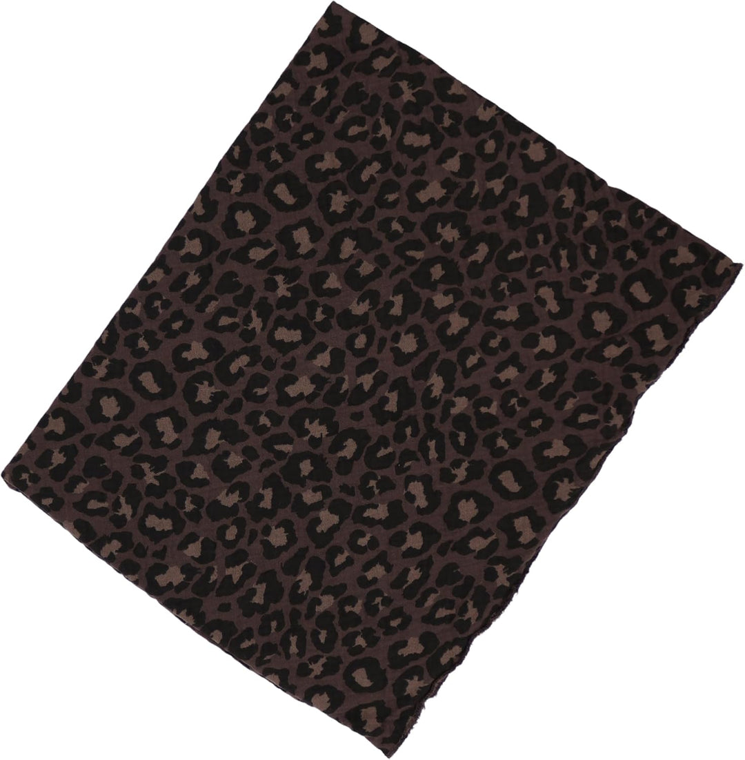 MIRROSI Damen Musselin Halstuch Made in Italy mit Leoprint oder Unifarben – Leichtes Dreieckstuch fü