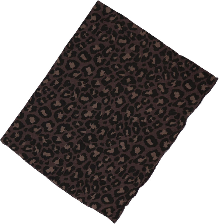 MIRROSI Damen Musselin Halstuch Made in Italy mit Leoprint oder Unifarben – Leichtes Dreieckstuch fü