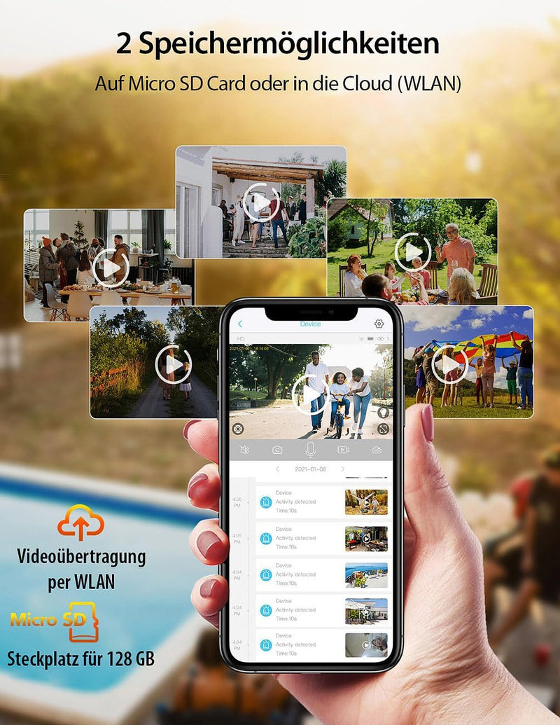 7links Outdoor Camera: Pan-Tilt-Akku-Überwachungskamera mit Full HD, WLAN & App, 120°, IP65 (Aussenk