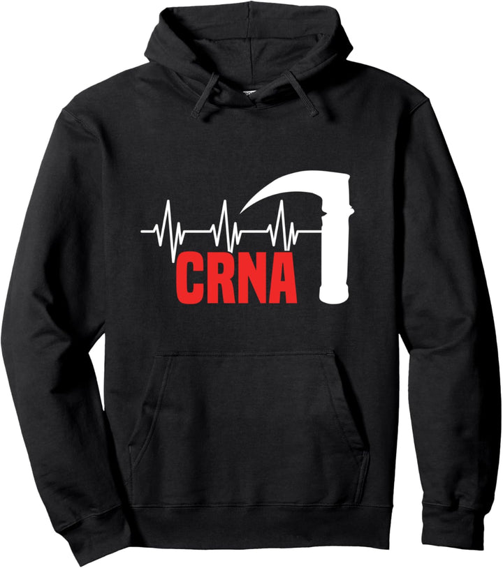 Herzschlag Anästhesie Krankenschwester CRNA Anästhesie Pullover Hoodie