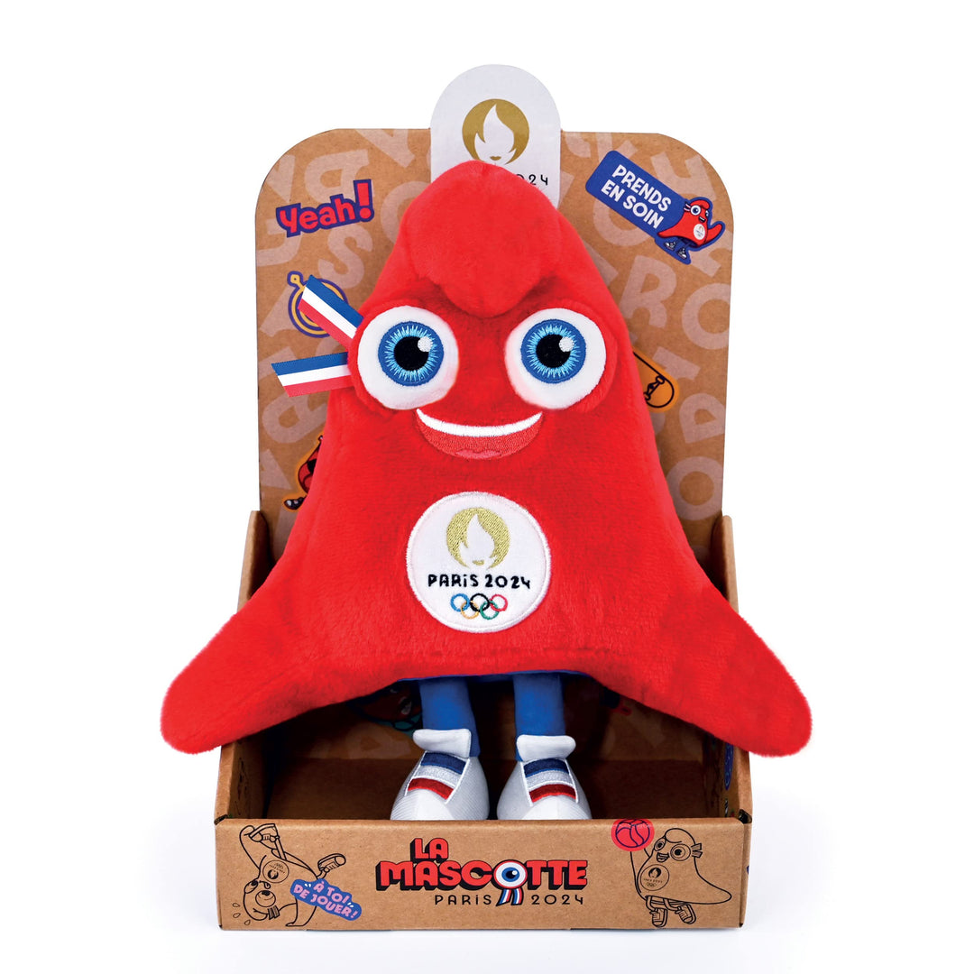 Doudou et Compagnie JO2497, Bonnet phrygien Maskottchen OLY, rot, Phryge 25 cm-Boite Display