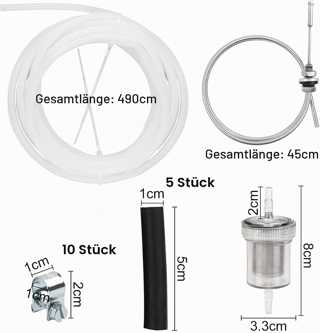 BuleXP Kraftstoff Standrohr Set Benzinschlauch Kit Tankentnehmer Standrohr mit 5M Benzinschlauch Ölf