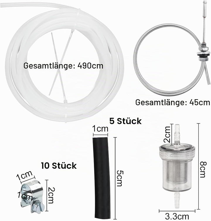 BuleXP Kraftstoff Standrohr Set Benzinschlauch Kit Tankentnehmer Standrohr mit 5M Benzinschlauch Ölf