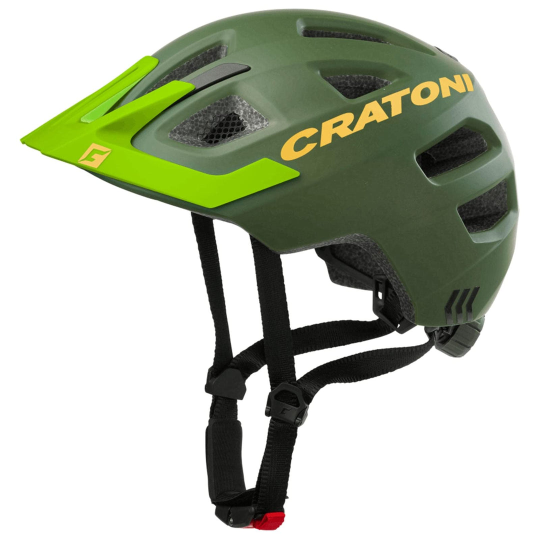 Cratoni Kinderhelm Maxster Pro Fahrradhelm Kinderhelm Jugendhelm mit Rücklicht Khaki M, Khaki M