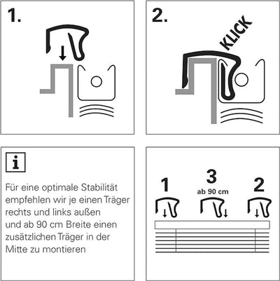 Deco Company Alu-Jalousie ohne Bohren, Zum Klemmen, Inkl. Klemmträgern, Sichtschutz, Lichtschutz, Bl