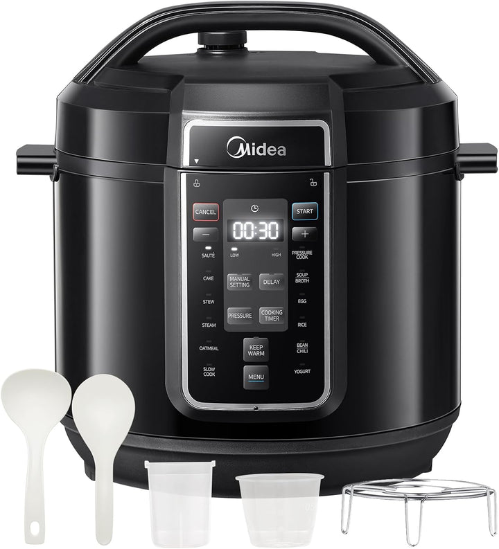 Midea Elektrischer Schnellkochtopf 9-in-1, 12 Voreinstellungen Instant-Multikocher Antihaft-Topf Jog