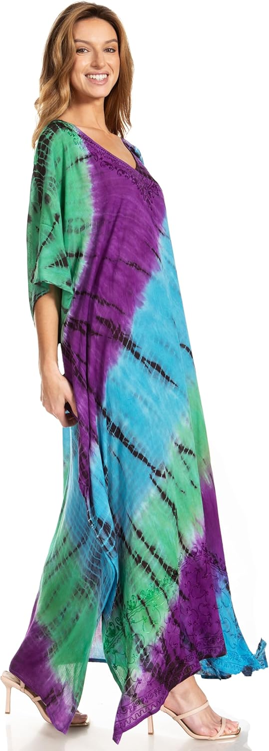 Sakkas Catia Damen Boho Lässig Lang Maxi Caftan Kleid Kaftan Vertuschung LougeWear Einheitsgrösse 1-