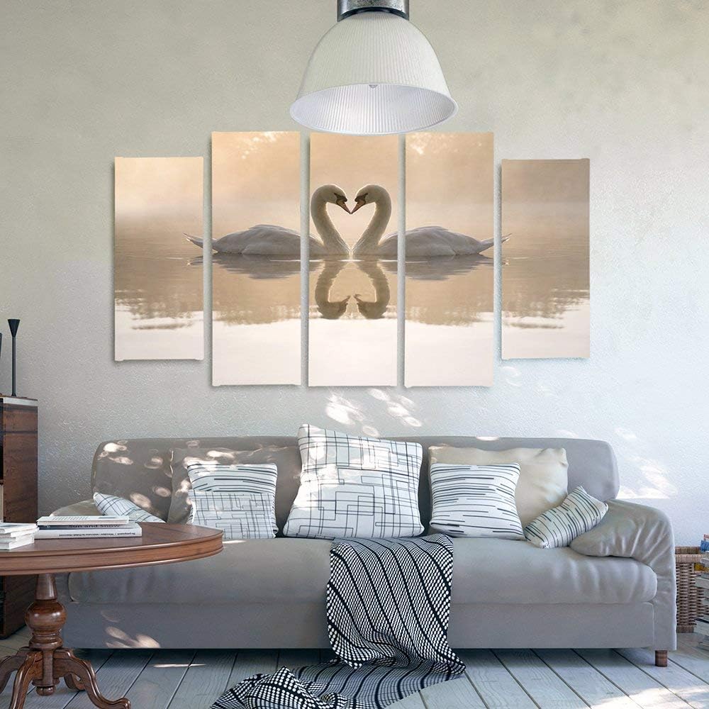 Feeby Frames, Leinwandbild Bilder Wand Bild - 5 Teile - Wandbilder Kunstdruck 200x100 cm, Typ B