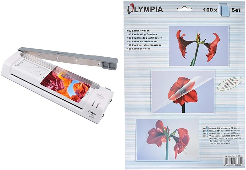 Olympia A 350, Kombi Laminier- und Schneidegerät für A3, 75/80-125 Micron, 3130 & Laminierfolien-Set