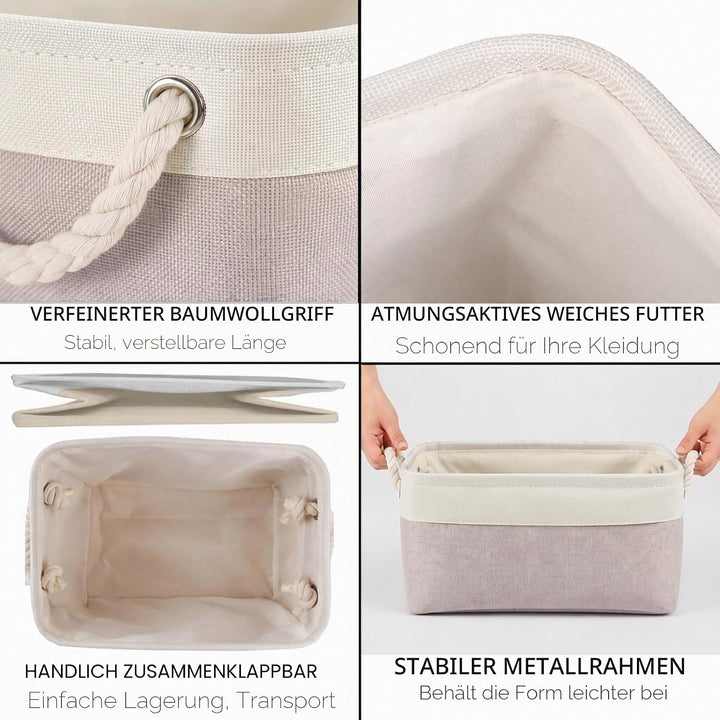Mangata aufbewahrungskorb Stoff 4er Set, aufbewahrungsbox gross Schrank, Korb aufbewahrung Stoff mit