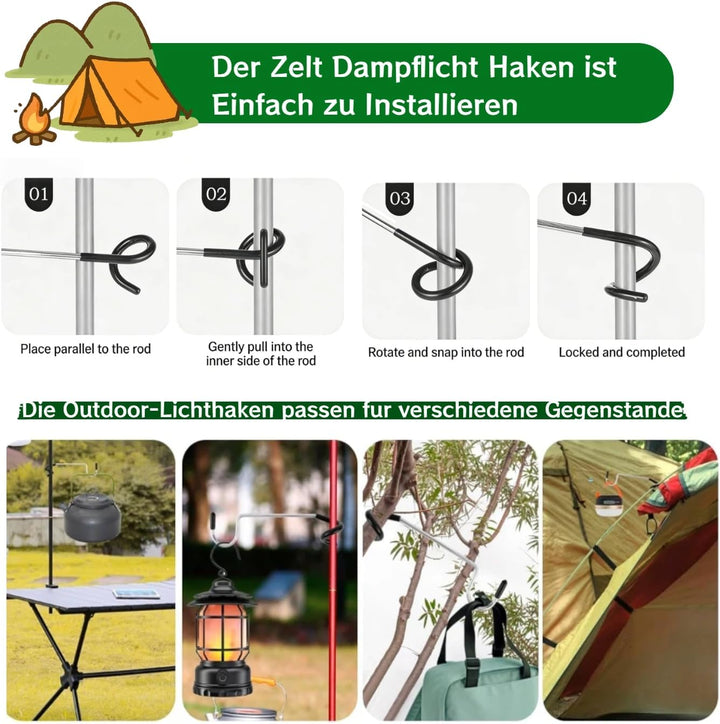 5 Stücke Camping Haken Laterne Laternenhalter Camping Laternenhalter Zeltstangen Doppelköpfige Later