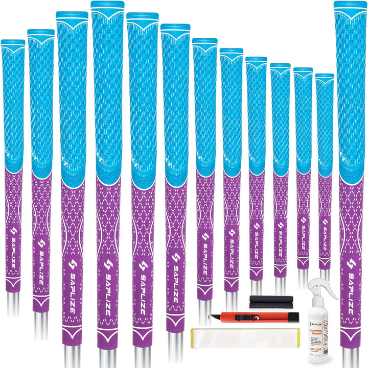 SAPLIZE Golfgriffe, Paket A (13 Griffe und komplettes Regripping-Kit), Paket B (13 Griffe), 7 Farben