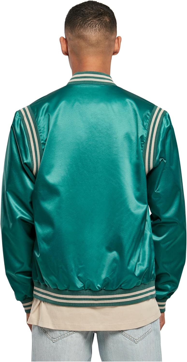 Urban Classics Herren Satin College Jacket Jacke M Grün, M Grün