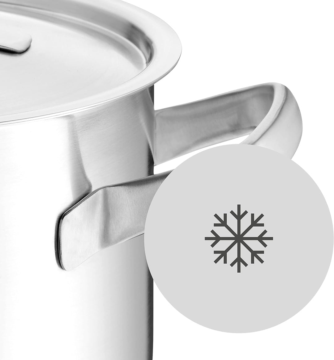 WMF Gourmet Plus Kochtopf klein 16cm, Metalldeckel mit Dampföffnung, Bratentopf Induktion 1,4l, Crom