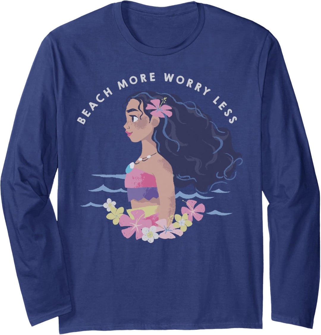 Disney Moana Beach More Text Poster Langarmshirt