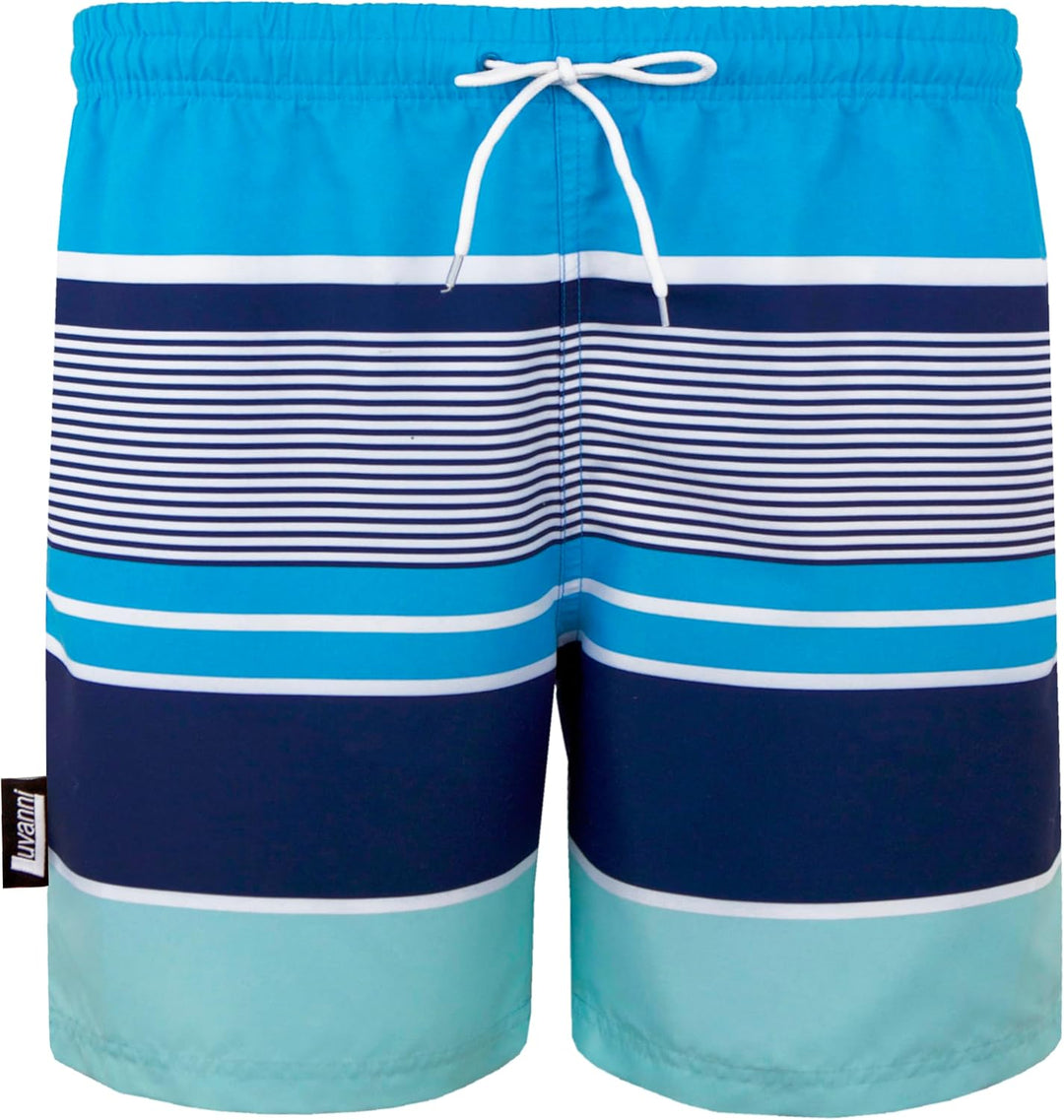 Luvanni Badehose für Herren Schnelltrocknende Badeshorts 593 mit Kordelzug Beachshorts Boardshorts S