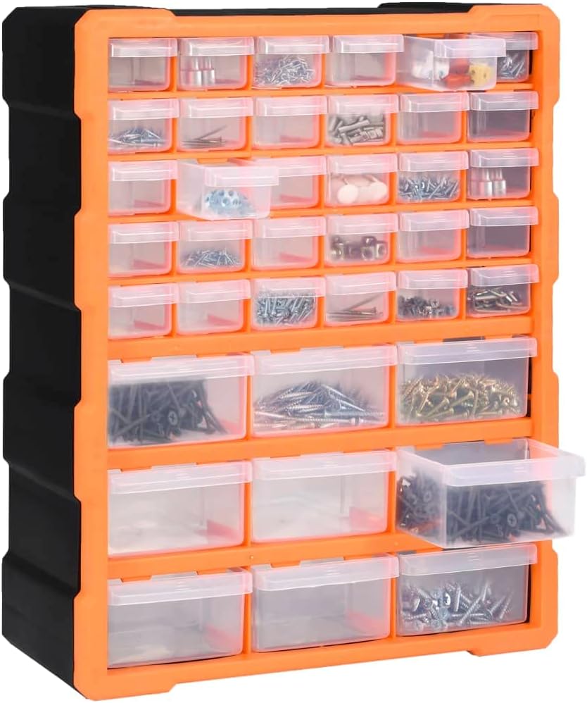 vidaXL Multi-Schubladen Organizer mit 39 Schubladen Sortierkasten Sortimentskoffer Sortimentskasten