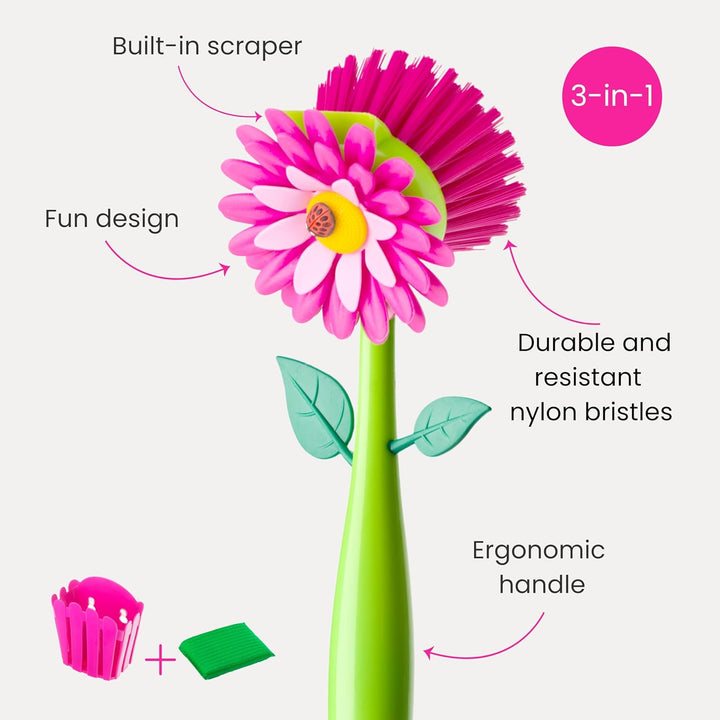 Vigar Flower Power Spülset Korb pink