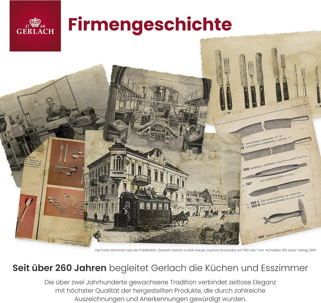 Gerlach 1760 Besteck Set Edelstahl 6 Personen 30 Teilig Besteckset Spülmaschinengeeignet Rostfrei Me