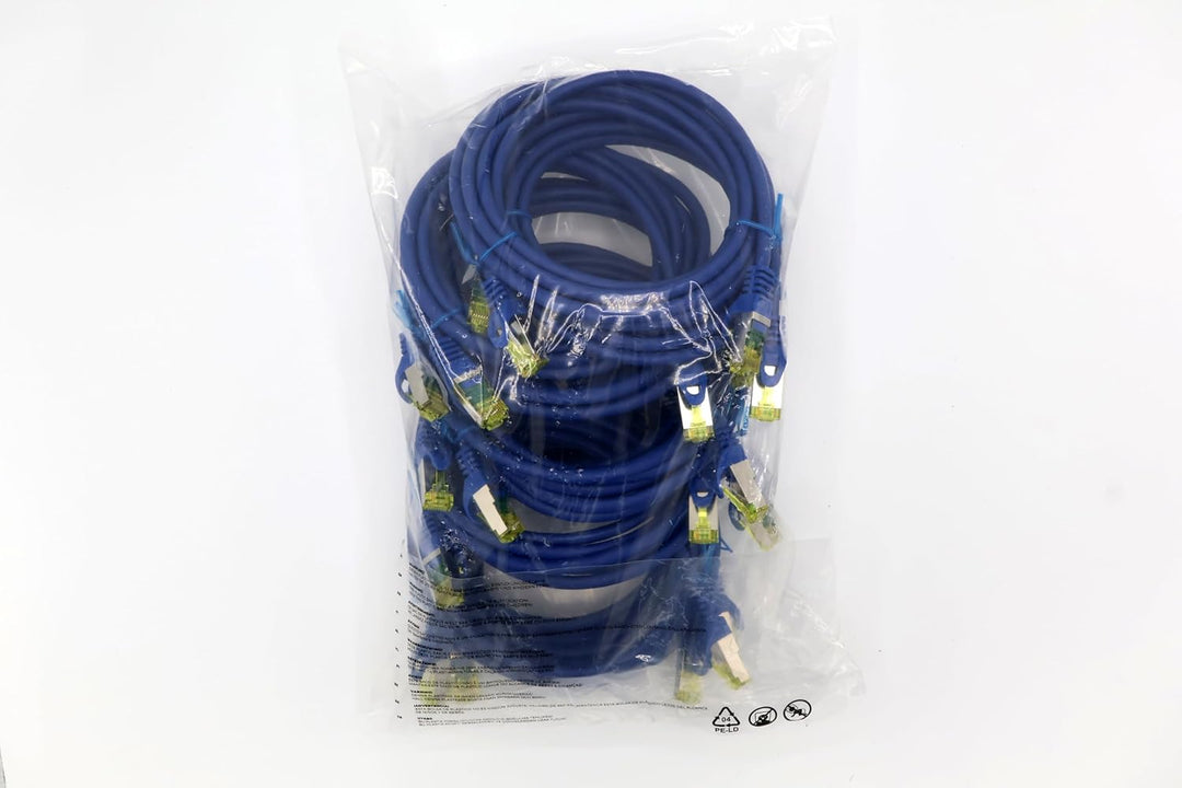 Cat.7 Netzwerkkabel 2m Blau 10 Stück Cat7 Ethernetkabel Netzwerk LAN Kabel Rohkabel 10 Gb s SFTP PIM