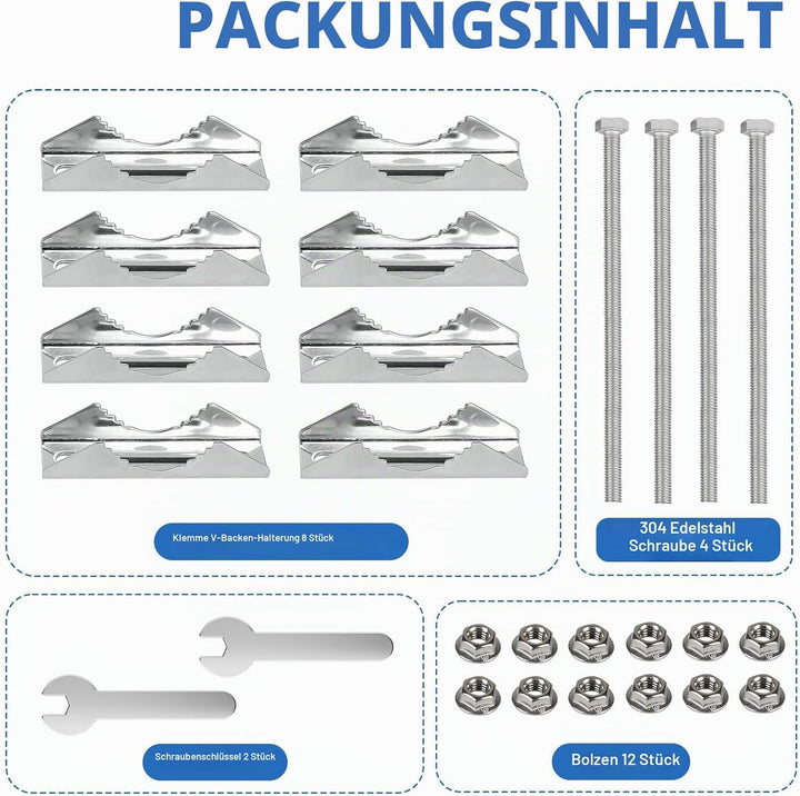 SUPAWAY 2 Stück Doppelte Antennenmastklemme, Antennenmast-Montage-Kits, SAT Mastschelle, TV CB-Anten