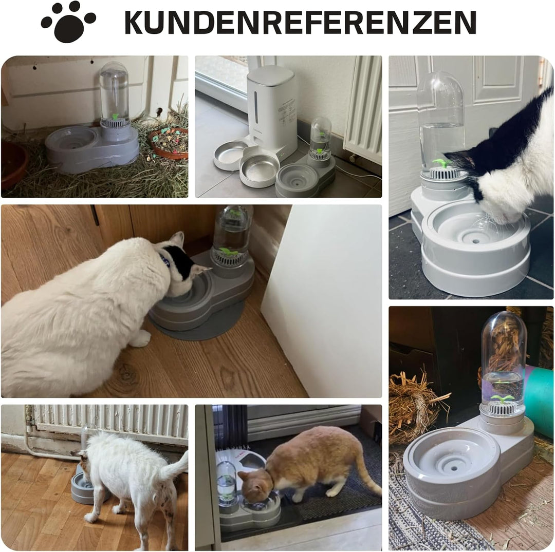 Wasserspender für Katzen und Hunde, 580 ml Automatischer Schwerkraft Haustier Trinkbrunnen mit Filte