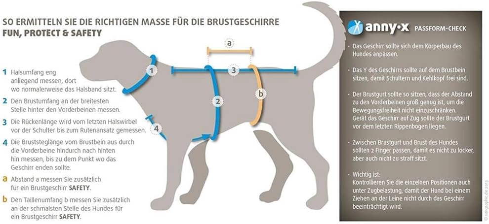 anny-x Brustgeschirr Fun braun Bernstein - Grösse M Medium Regular, Medium Regular