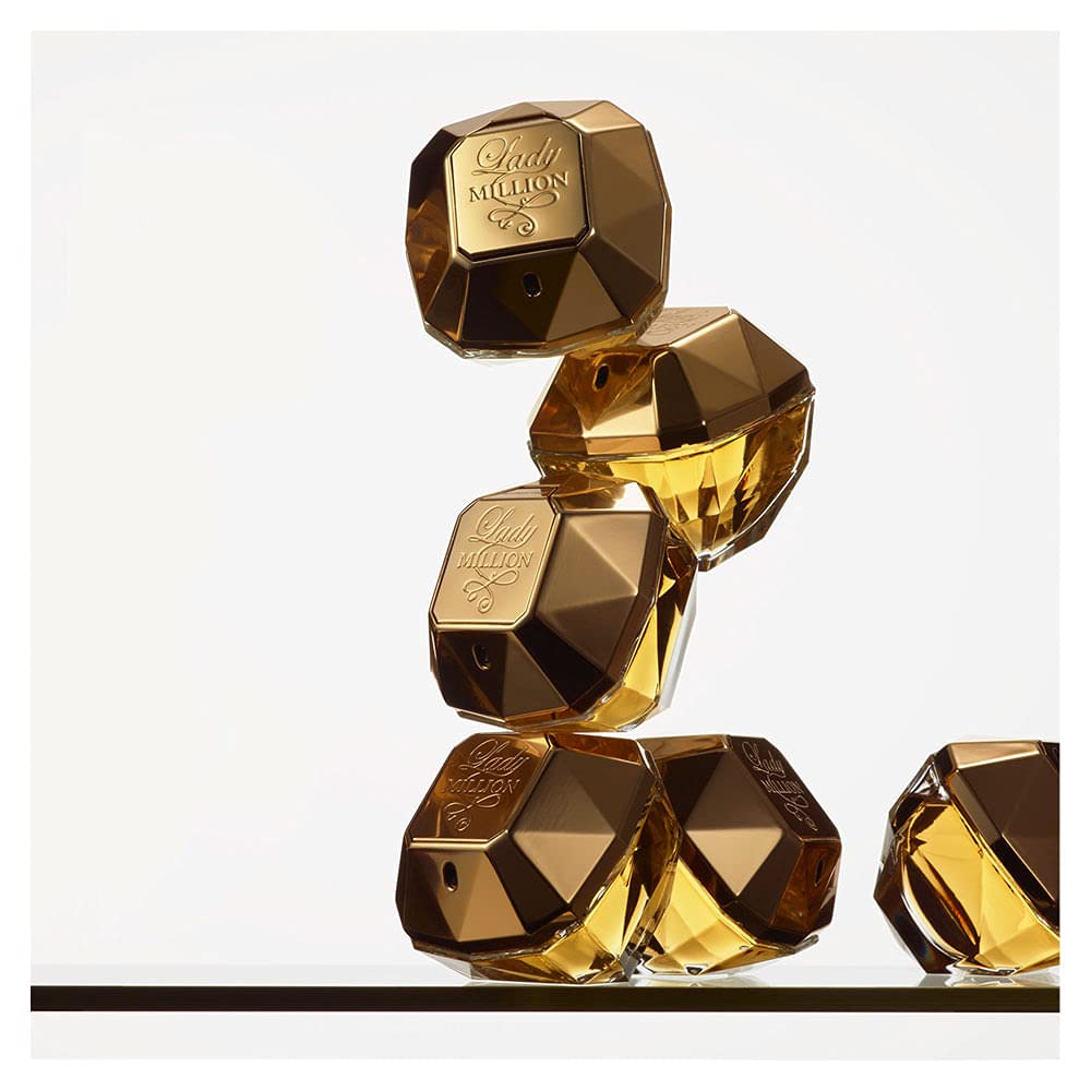 Paco Rabanne Lady Million Eau De Parfum Spray für Damen Pack (1x 80 ml) Orange, Himbeere, Neroli 80