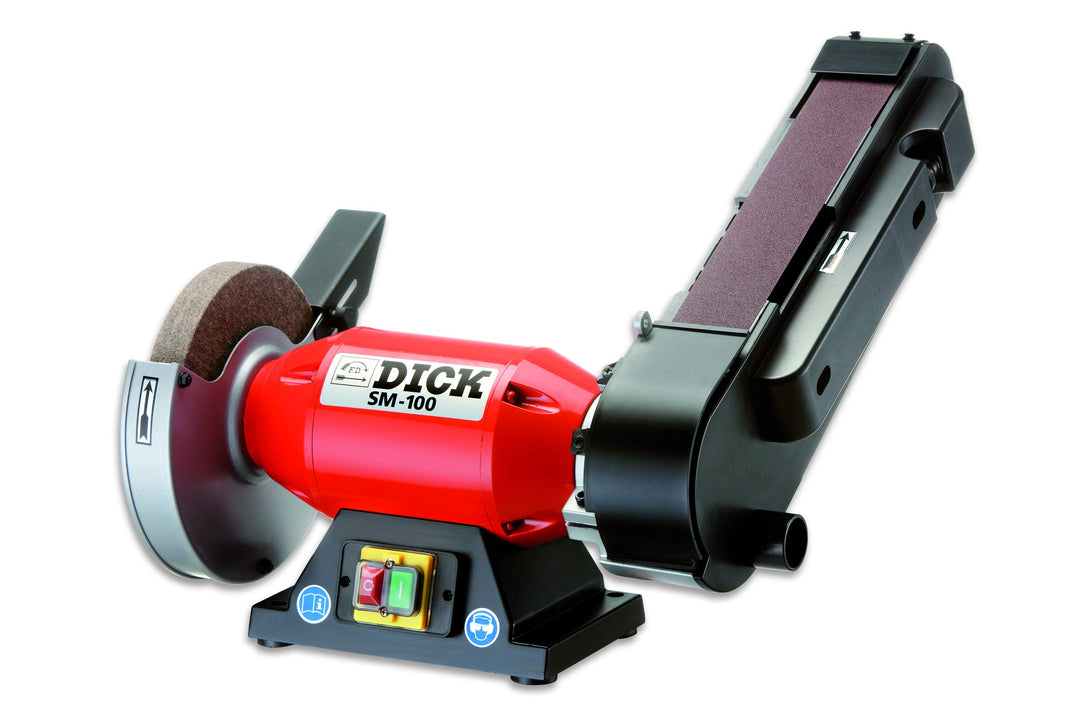 F. DICK Bandschleifmaschine SM-100 (Bandschleifer für Messer, Ballig- und Keilschliff, Filzpoliersch