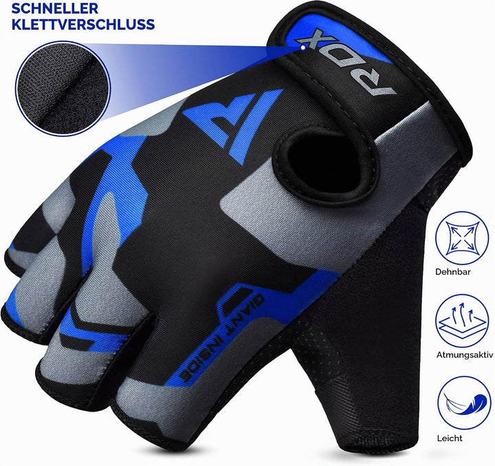 RDX Fitness Handschuhe Damen Herren, Gewichtheben Trainingshandschuhe Krafttraining, rutschfest Gym