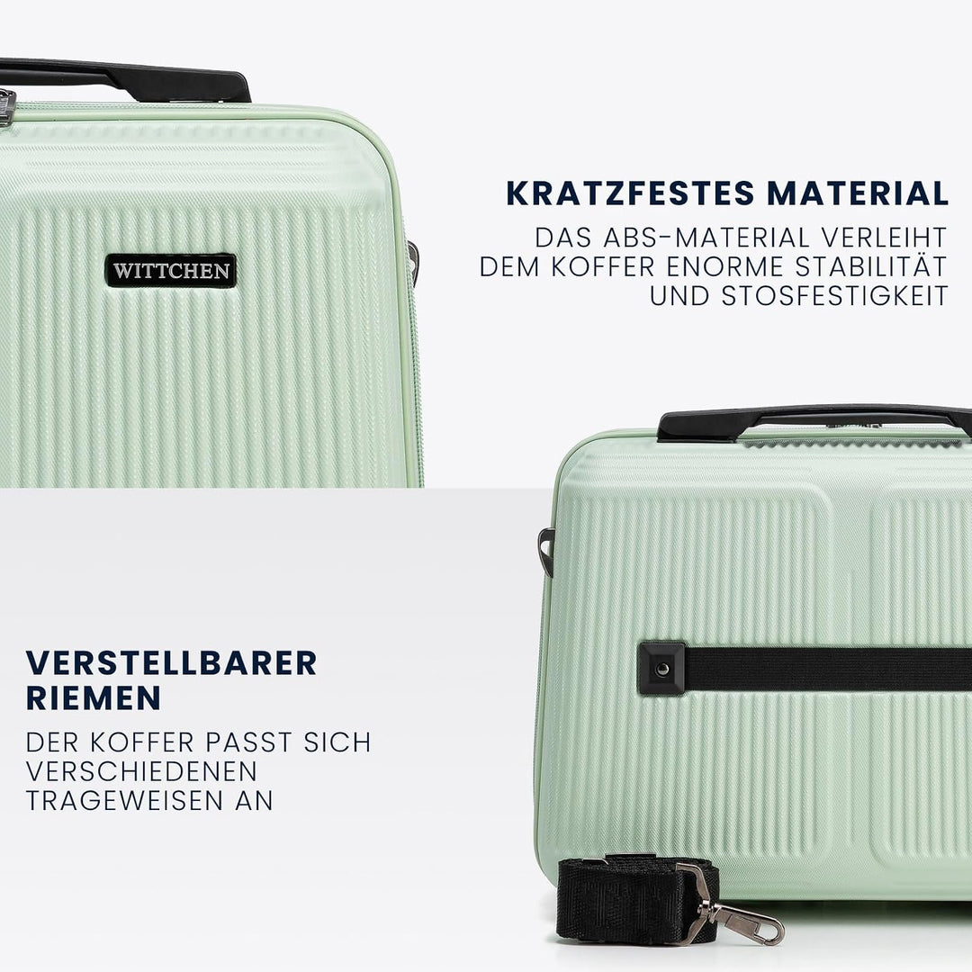 WITTCHEN Stripes Line Kosmetiktasche Kosmetiketui Reisekosmetiktasche Hartschalenkoffer ABS Bequemer