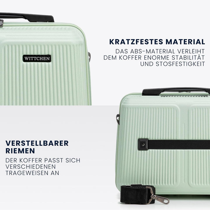 WITTCHEN Stripes Line Kosmetiktasche Kosmetiketui Reisekosmetiktasche Hartschalenkoffer ABS Bequemer